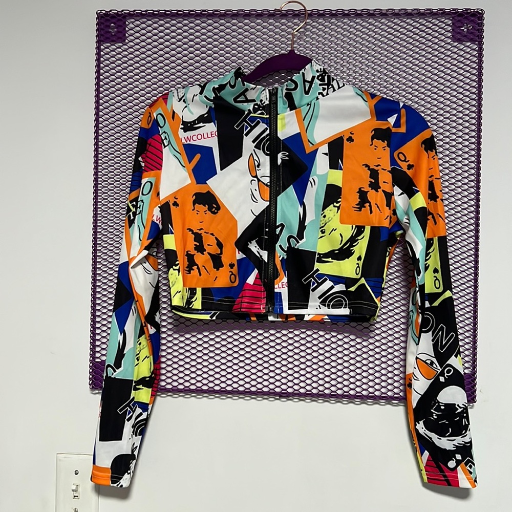 crop zip up hoodie